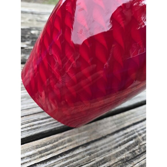 Murano Style Red Swirl Hand‎ Blown Glass Pendant Lamp Shade Replacement - Picture 8 of 9
